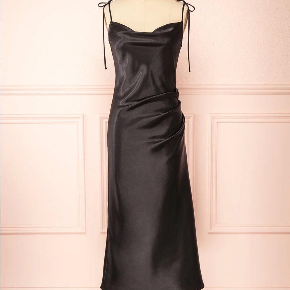 1862 Elyse Cowl Neck Midi Dress Black